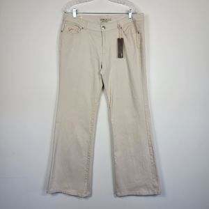 Clash Women's Juniors Size 15 Tan Cream Jeans Embroidered READ